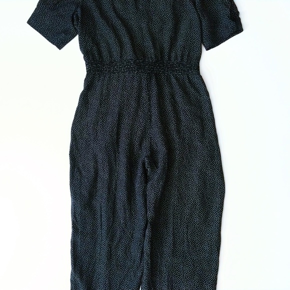 Vintage 80's Navy Button Polka Dot Jumpsuit 9 10 - Picture 4 of 7